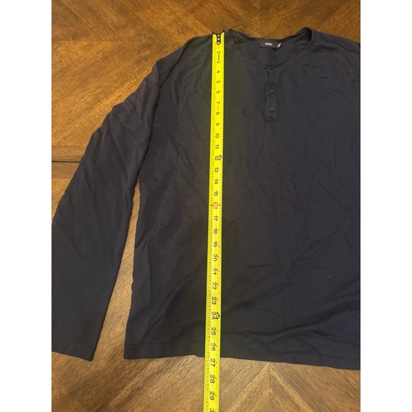 Vince Mens XL Long Sleeve Navy Blue Henley Shirt Casual Modern Top |‎ - Picture 4 of 6